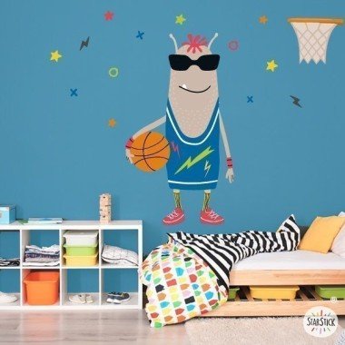 Stickers jeunesse - Big monster Basket - Décoration pour chambres de jeunes