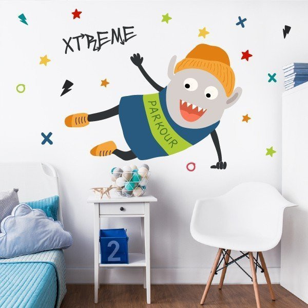 Vinils juvenils - Big monster Parkour - Decoració per a habitacions juvenils