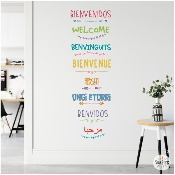 Benvinguts - Vinil multi idioma per decorar parets