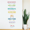 Bienvenue - Stickers multilingue pour décorer les murs