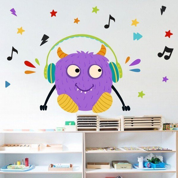 Vinilos decorativos - Big monster Music Lila - Vinilos decorativos originales