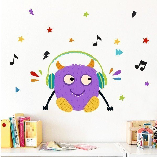 Vinilos decorativos - Big monster Music Lila - Vinilos decorativos originales