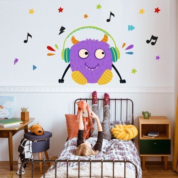 Vinilos decorativos - Big monster Music Lila - Vinilos decorativos originales