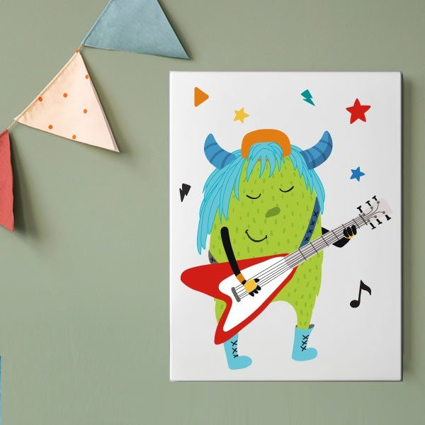 Làmina decorativa per a habitacions juvenils – Big monster Music