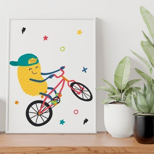 Decorative sheet for youth spaces – Big monster Bike