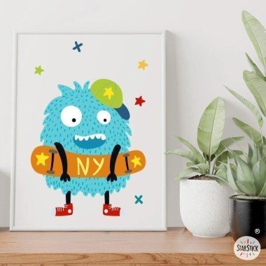 Design paintings for young people – Big monster skater
