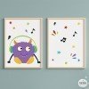 Pack de 2 feuilles - Big monster Music Lilas - Décoration chambre jeunesse