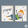Original and fun youth decoration - Big monster Parkour - Pack of 2 sheets