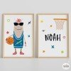 Déco jeunesse originale et ludique - Big monster Basket - Pack de 2 feuilles