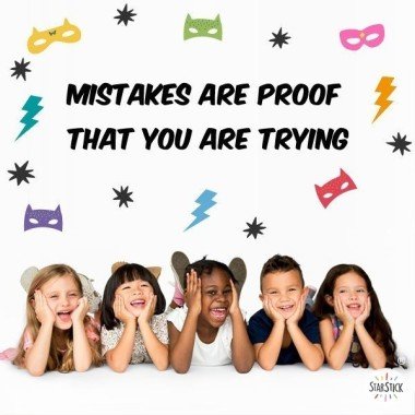 Choisissez la langue! Les erreurs ne sont pas des échecs - Stickers éducatifs pour décorer les écoles