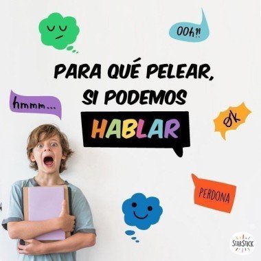 Vinils educatius en català per decorar escoles - No ens barallem, parlem!