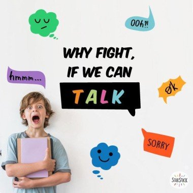 Sticker éducatifs - Pourquoi se battre si nous pouvons parler