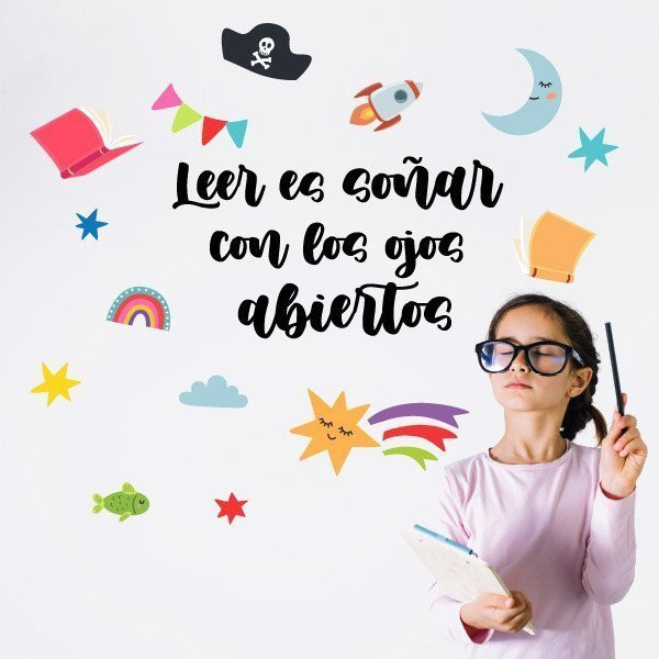 Choisissez la langue! Lire, c'est rêver - Stickers décoratifs pour écoles et bibliothèques