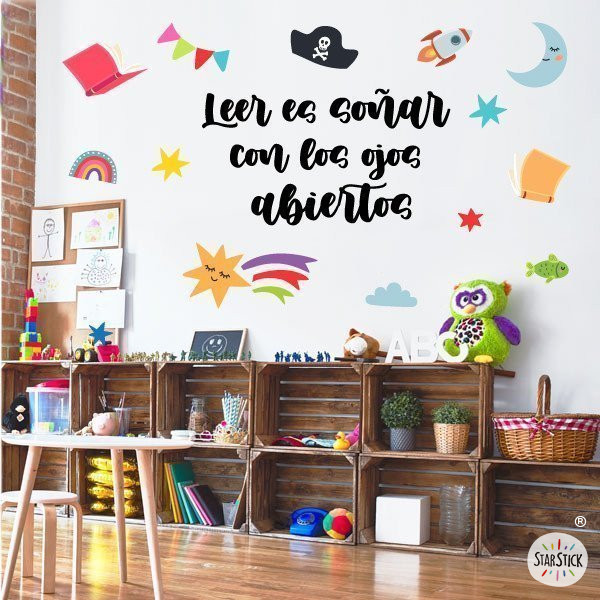Decoració escoles - Llegir és somiar - Vinils decoratius per a biblioteques