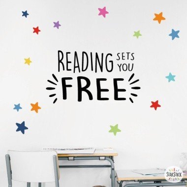 Choose language! - Reading sets you free - Stickers for schools
