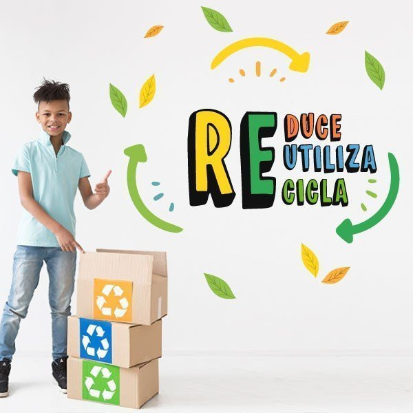 Choisissez la langue! - Réduire Réutilisation Recycler - Stickers éducatifs pour décorer les espaces publics