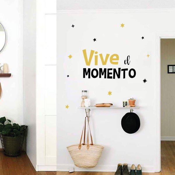 Tria color i idioma! Viu el moment - Vinils decoratius amb frases