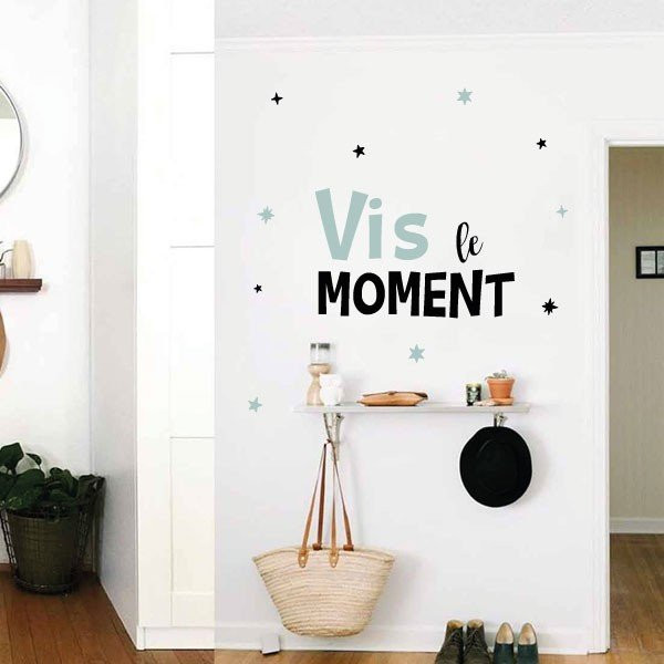 Tria color i idioma! Viu el moment - Vinils decoratius amb frases
