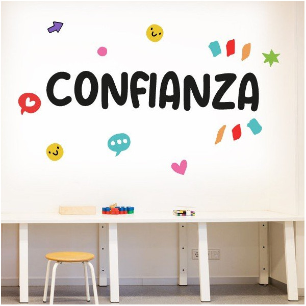 Choose language! Confidence – Decorative stickers with motivational words