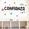 Choose language! Confidence – Decorative stickers with motivational words