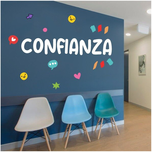 Choose language! Confidence – Decorative stickers with motivational words