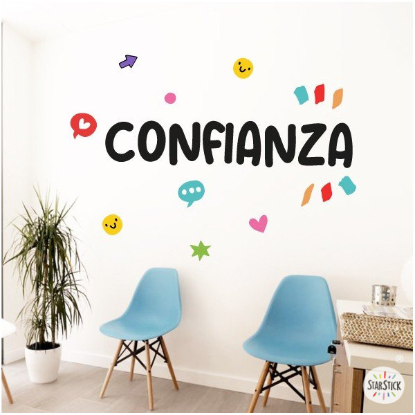 ¡Elige idioma! Confianza – Vinilos decorativos con palabras de motivación