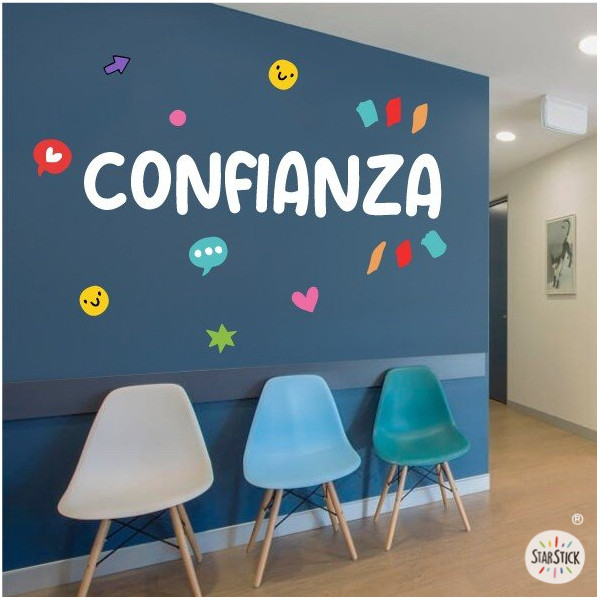 ¡Elige idioma! Confianza – Vinilos decorativos con palabras de motivación