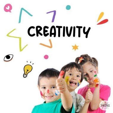 Choose language! Creativity – Educational stickers to decorate schools and institutes