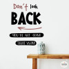 Choose color and language! Don't look back - Decorative wall decals with phrases