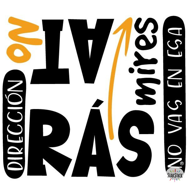 Choose color and language! Don't look back - Decorative wall decals with phrases