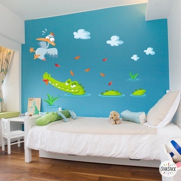 Kids wall sticker The hungry crocodile - Wall sticker for children