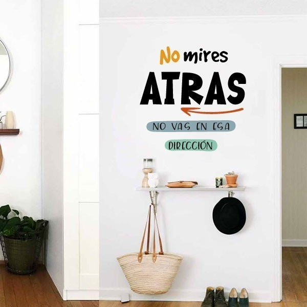 ¡Elige idioma! No mires atrás - Vinilos decorativos con frases