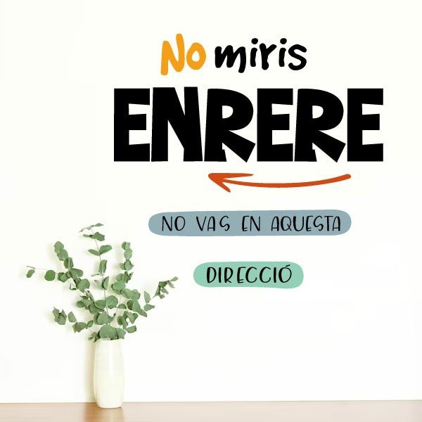¡Elige idioma! No mires atrás - Vinilos decorativos con frases