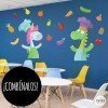 Decoration for school cafeterias - Cooking dragon - Educational decorative wall stickers