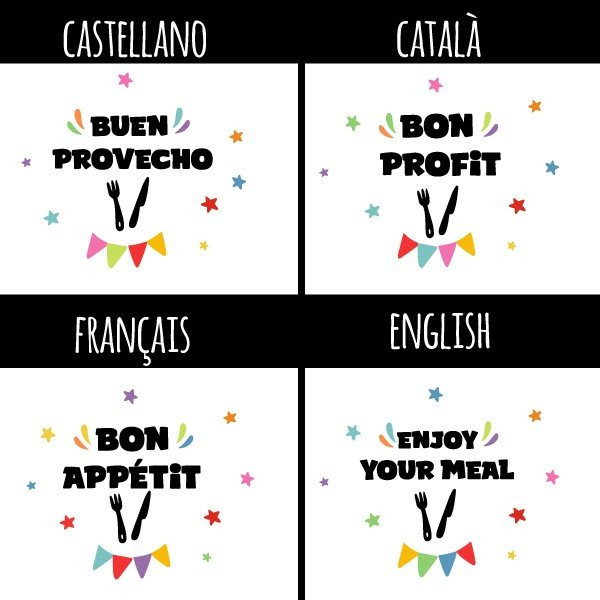 Choisissez la langue! Bon appétit – Stickers et idées pour décorer les salles à manger
