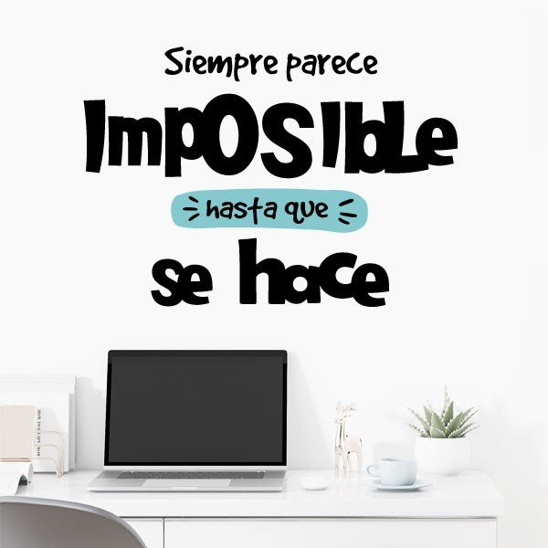 Tria color i idioma! Sembla impossible - Vinils decoratius amb frases