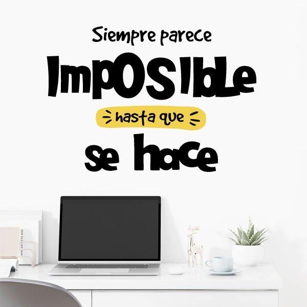 Tria color i idioma! Sembla impossible - Vinils decoratius amb frases