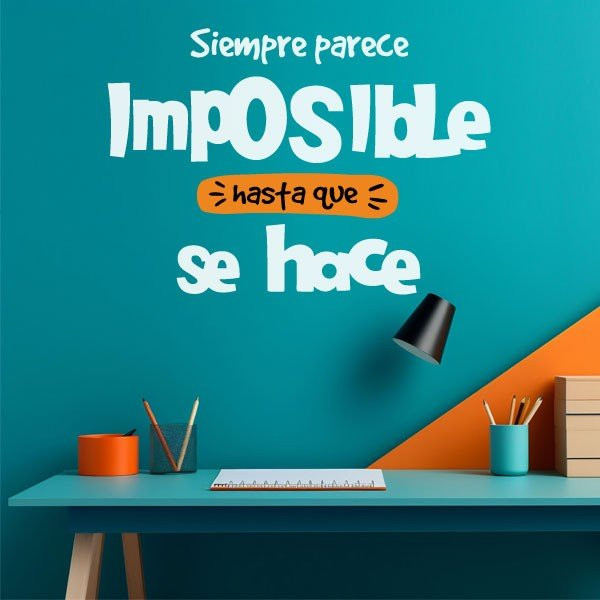 Tria color i idioma! Sembla impossible - Vinils decoratius amb frases