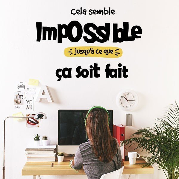 Tria color i idioma! Sembla impossible - Vinils decoratius amb frases