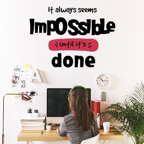 Tria color i idioma! Sembla impossible - Vinils decoratius amb frases