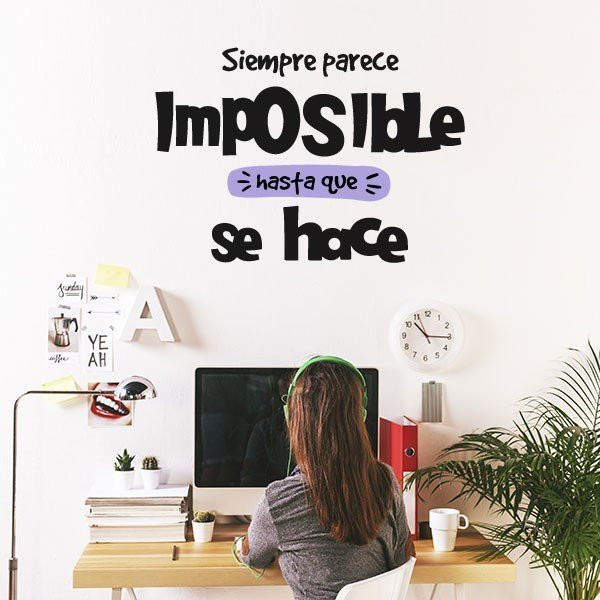 Tria color i idioma! Sembla impossible - Vinils decoratius amb frases