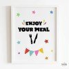 Choisissez la langue! Affiche décoratif pour salles à manger - Bon appétit
