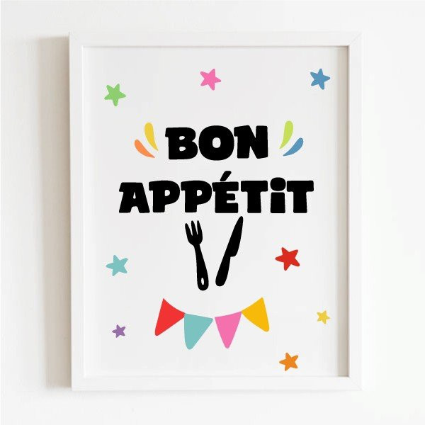 Choisissez la langue! Affiche décoratif pour salles à manger - Bon appétit