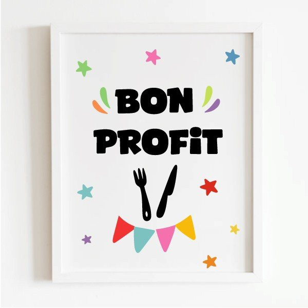 Choisissez la langue! Affiche décoratif pour salles à manger - Bon appétit