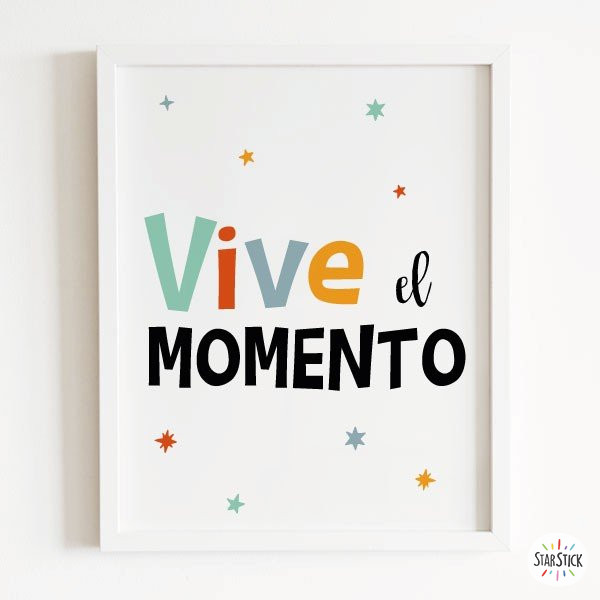 Làmina decorativa de disseny - Viu el moment - Tria idioma!