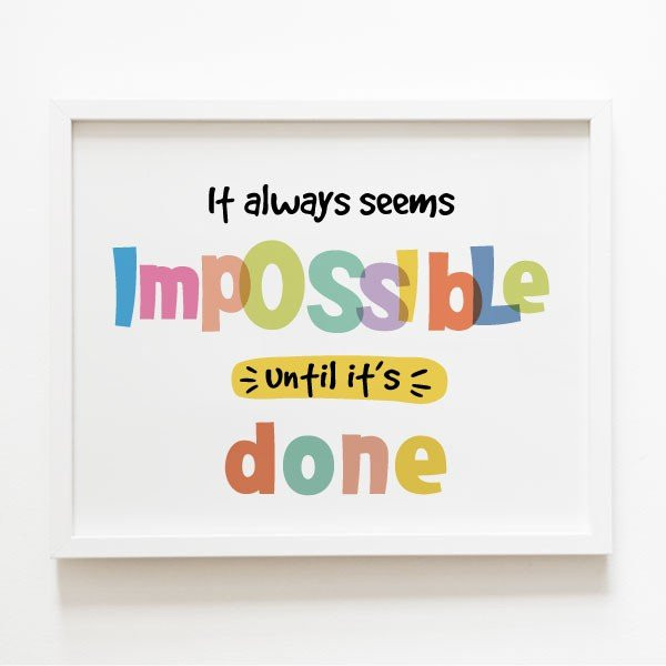 Affiche décorative - Cela semble impossible - Choisissez la langue !