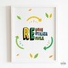 Affiche décorative pour centres éducatifs - Réduire, recycler, réutiliser - Choisissez la langue !