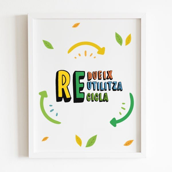 Affiche décorative pour centres éducatifs - Réduire, recycler, réutiliser - Choisissez la langue !