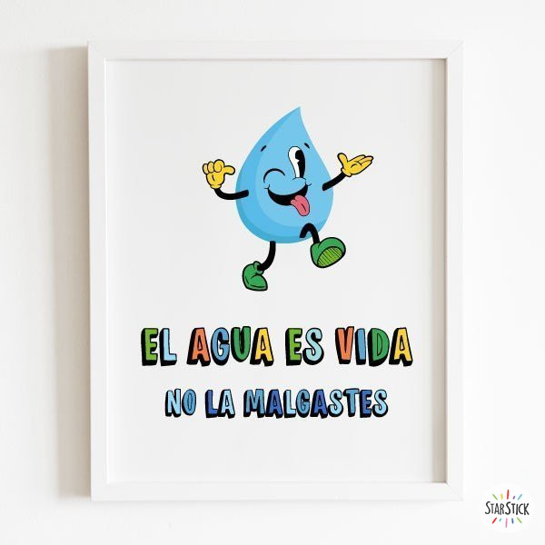 Làmina decorativa - L'aigua és vida - Tria idioma!