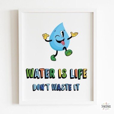 Làmina decorativa - L'aigua és vida - Tria idioma!